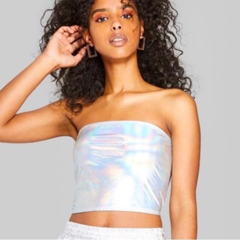 Wild Fable Holographic Tube Top